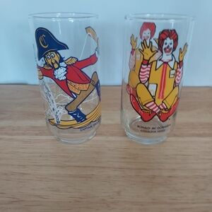 Captain Crook and Ronald McDonald Glasses